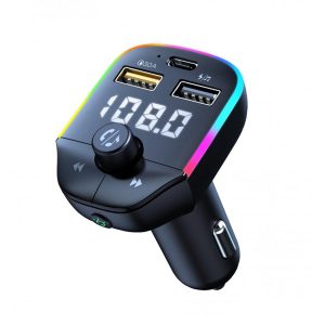 Bluetooth RGB FM трансмитер / модулатор + бързо зарядно за кола ZTB-A9